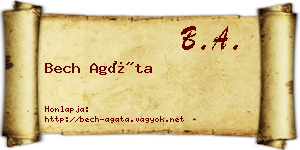 Bech Agáta névjegykártya